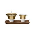 Hering Berlin Polite Gold Milch & Zucker-Set auf Tablett