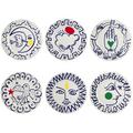Gien L'Archipel Sentimental dinner plates, set of 6, 6 patterns