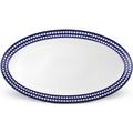 L'Objet Perlée Bleu oval platter, large