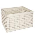 Riviere Outdoor large leather basket without handles, ivory