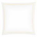 Christian Fischbacher Satin Premium pillow case, white / lemon (025), 80 x 80 cm