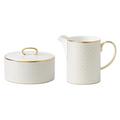 Wedgwood Gio Gold milk jug & sugar bowl, white