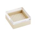 Riviere Vanity leather box with acrylic lid, ivory, small