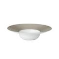 J.L Coquet Hémisphère Grey Metallic deep plate with rim, small