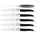 Forge de Laguiole Horn dinner/steak knives, high-polished finish, set of 6