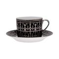 Haviland Tiara Schwarz/Platin Frühstückstasse mit Unterteller