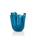 Venini Vase Fazzoletti Opalino, H 13,5 cm, dunkelblau