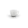 J.L Coquet Toundra Platin Mokkatasse mit Unterteller Toundra Platin