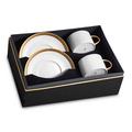 L'Objet Corde Gold tea cups and saucer, set of 2