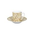 Raynaud Salamanque Kaffeetasse mit Unterteller, gold-weiß