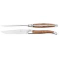 Forge de Laguiole Dinner/steak knives with walnut wood handle, high-polished finish, set of 2