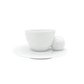 J.L Coquet Reve White double espresso cup with saucer