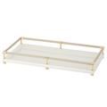 Riviere Vanity decorative tray with leather handles, gold/ivory