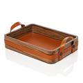 Rabitti 1969 Toiles de Noyer tray, cognac brown