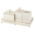 Riviere Vanity 4 pieces bathroom set, gold/ivory