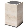 Giobagnara Positano bathroom bin, bronze & travertine