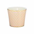 Raynaud Trésor candle holder with scented candle, honeycomb pattern, orange