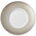 J.L Coquet Hémisphère Grey Metallic deep round platter, with rim