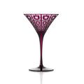 Artel Mod cocktail glass, sandblasted middle, purple