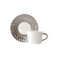 Bernardaud Twist Platin Espressotasse mit Unterteller
