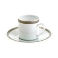 Christofle Malmaison Platin Espressotasse mit Unterteller