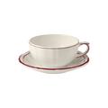 Gien Filets Bordeaux café au lait cups and saucers, set of 2