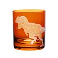 Artel Dinosaur double old fashioned tumbler, T-Rex in rust
