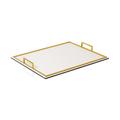 GioBagnara Defile rectangular tray, brass handles, medium, off white