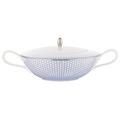 Raynaud Trésor Bleu soup tureen, honeycomb pattern
