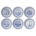 Gien Monuments de Paris set of 6 mini plates, 6 patterns