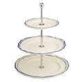 Gien Filets Cobalt three tier cake stand