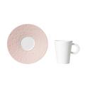 Bernardaud Ecume Pink single espresso cup and saucer