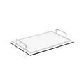 GioBagnara Defile rectangular tray, chrome-plated handles, small, white