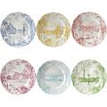 Bernardaud Tout Paris set of 6 dinner plates, 6 patterns