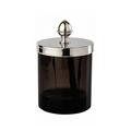 Cristal et Bronze Obsidian jar, small, chrom