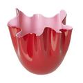 Venini Vase Fazzoletti Bicolore, H 24 cm, rot/rosa