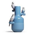 Lladró Vase Parrot Parade, blau