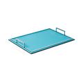 Giobagnara Defile rectangular tray, chrome-plated handles, medium, capri