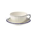 Gien Filets Cobalt café au lait cups and saucers, set of 2