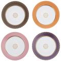 Bernardaud Soleil Levant set of 4 dessert plates, 4 colours