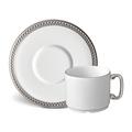 L'Objet Soie Tressée Platinum Teetasse mit Unterteller