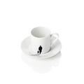 Augarten Wien People single espresso cup and saucer, gentleman with dog