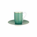 Raynaud Trésor double espresso cup and saucer, turquoise