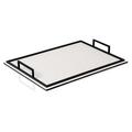 Giobagnara Rechteckiges Tablett Defile, bronzefarbene Griffe, groß, off white