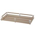Riviere Vanity decorative tray with leather handles, chrome/taupe