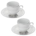 Christofle Malmaison Impériale Platinum espresso cups and saucers, set of 2