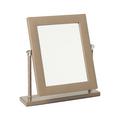 Riviere Vanity leather mirror, chrome/taupe