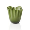 Venini Vase Fazzoletti Opalino, H 13,5 cm, apfelgrün