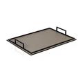 Giobagnara Rechteckiges Tablett Defile, bronzefarbene Griffe, mittelgroß, schlamm