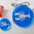 Artel Lobster crystal glass plates, azure